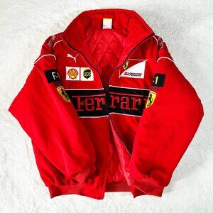F1 Racing Jacket, Vintage Unisex Streetwear Jacket, Embroidered Retro Jacket